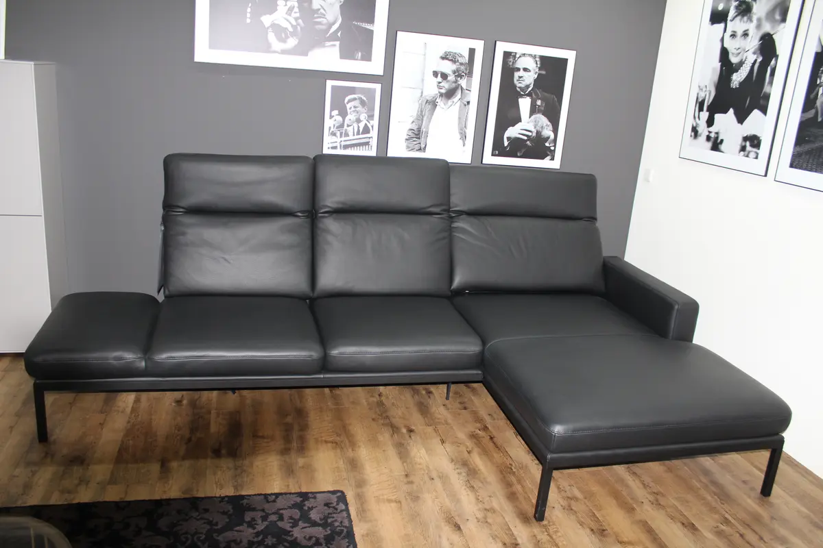 Polstergarnitur Contur Noto Leder Schwarz